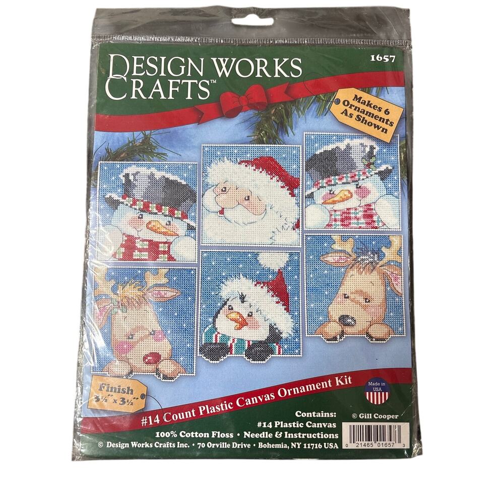 Vintage Cross Stitch- Christmas Ornament Kit- Unopened- Makes 6 Santa penguin